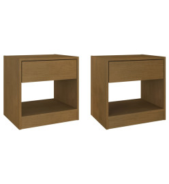 Tables de chevet 2 pcs Marron miel 40x31x40 cm Bois de pin