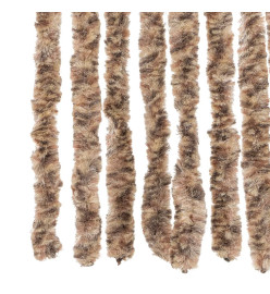 Rideau anti-mouches beige et marron foncé 100x200 cm chenille