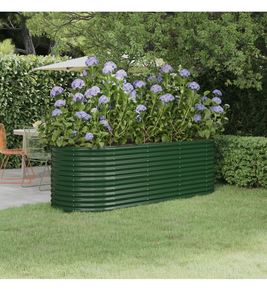Lit surélevé de jardin Acier enduit de poudre 224x80x68 cm Vert Lit surélevé de jardin Acier enduit de poudre 224x80x68 cm Vert