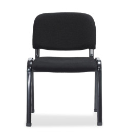 Chaises de bureau empilables 4 pièces Tissu Noir