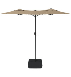 Parasol à double tête taupe 316x240 cm