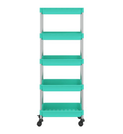 Chariot de cuisine 5 niveaux Turquoise 42x29x128 cm Fer et ABS