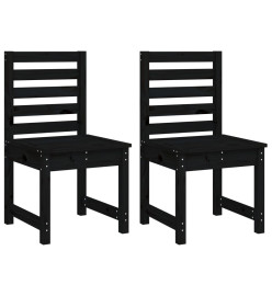 Ensemble à dîner de jardin 4 pcs noir bois massif de pin