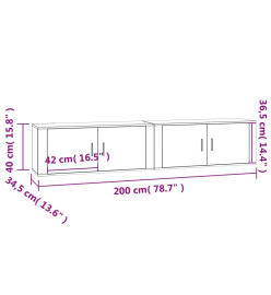 Meubles TV muraux 2 pcs noir 100x34,5x40 cm