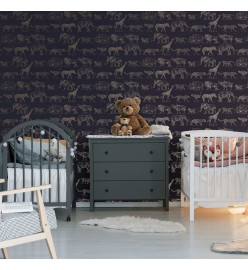 Kids at Home Papier peint Safari Midnight Bleu