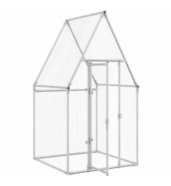 Cage pour poules argenté 100x100x190 cm acier galvanisé