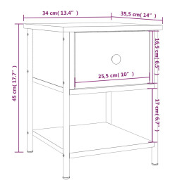 Table de chevet chêne sonoma 34x35,5x45 cm bois d'ingénierie