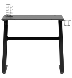 Bureau de jeu avec pieds en forme de ZZ Noir 90x60x75 cm