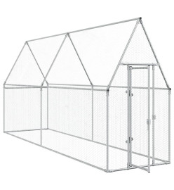 Cage pour poules argenté 400x100x190 cm acier galvanisé