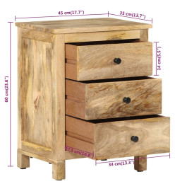 Table de chevet 45x35x60 cm Bois de manguier solide