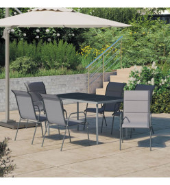 Mobilier de salle à manger d'extérieur 7 pcs Acier Anthracite