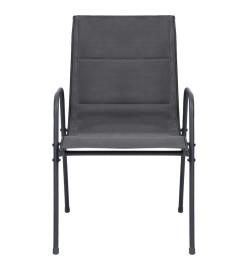 Mobilier de salle à manger d'extérieur 7 pcs Acier Anthracite