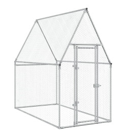 Cage pour poules argenté 200x100x190 cm acier galvanisé