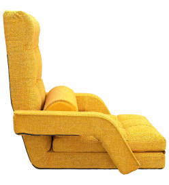 Chaise pliable de sol avec fonction de lit Jaune moutarde Tissu