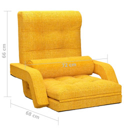 Chaise pliable de sol avec fonction de lit Jaune moutarde Tissu