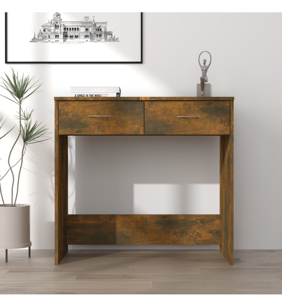 Bureau Chêne fumé 80x40x75 cm Bois d'ingénierie