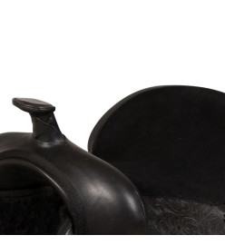 Selle, bridon et col de poitrine Cuir véritable 17 po Noir