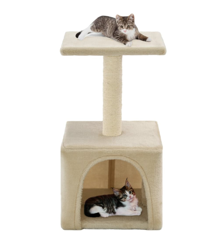 Arbre à chat avec griffoirs en sisal 55 cm Beige