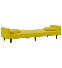 Ensemble de canapés 2 pcs avec coussins jaune velours