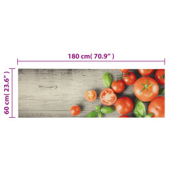 Tapis de cuisine lavable impression de tomates 60x180cm velours