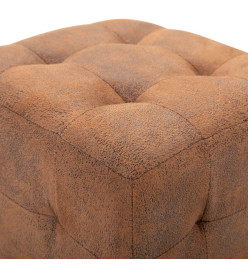 2 pcs Poufs Marron 30 x 30 x 30 cm Similicuir daim