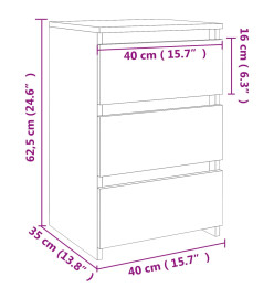 Table de chevet Chêne sonoma 40x35x62,5 cm Aggloméré