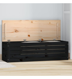 Boîte de rangement Noir 109x36,5x33 cm Bois massif de pin