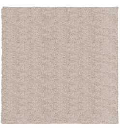 Tapis shaggy à poils longs moderne beige 120x120 cm