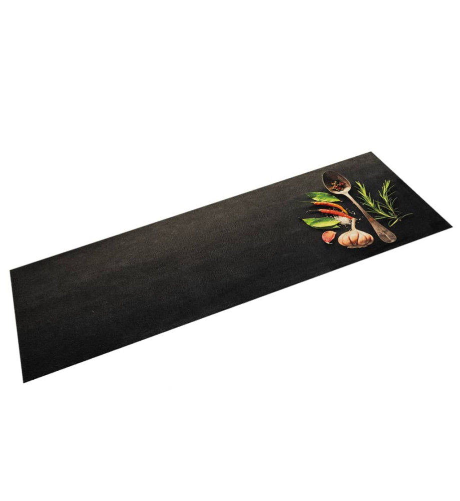 Tapis de cuisine lavable impression d'épices 45x150 cm velours