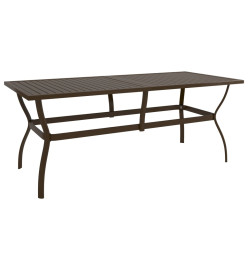 Table de jardin Marron 190x80x72 cm Acier