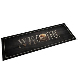 Tapis de cuisine lavable texte Coffee 60x180 cm velours