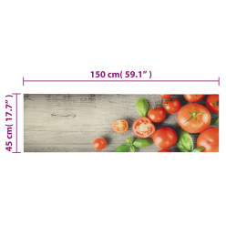 Tapis de cuisine lavable impression de tomates 45x150cm velours