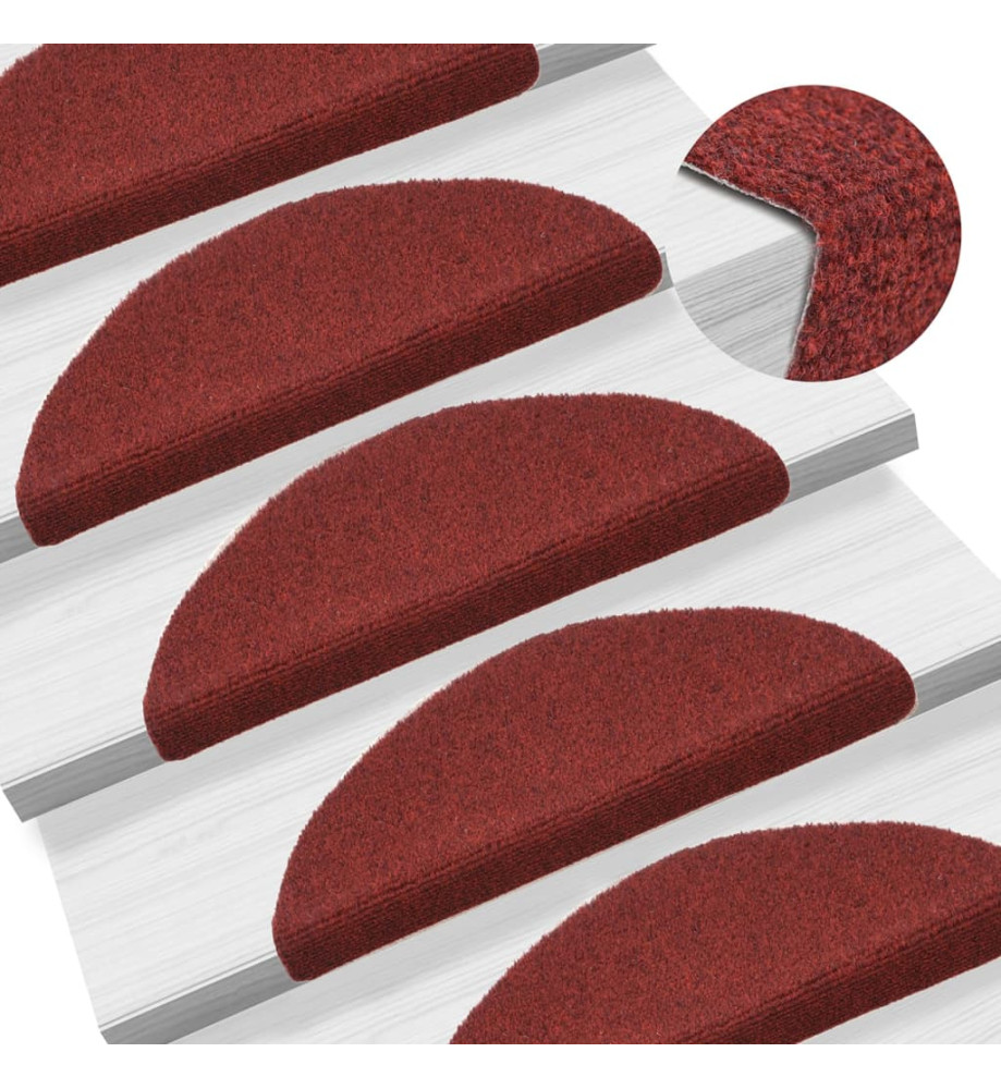 Tapis autoadhésifs de marches 5 pcs Rouge 56x17x3 cm Aiguilleté