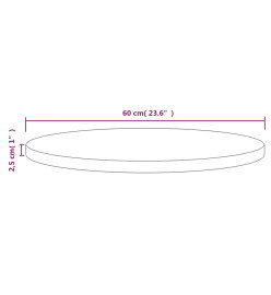 Dessus de table Noir Ø60x2,5 cm Bois de pin massif