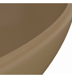 Lavabo ovale de luxe Crème mat 40x33 cm Céramique