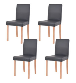 Table et chaises 5 pcs Cuir synthétique Chêne Noir