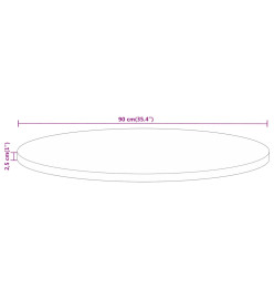 Dessus de table Ø 90x2,5 cm rond bois massif de récupération