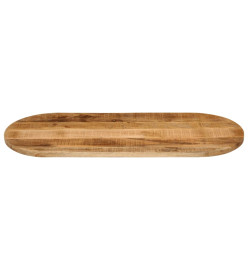 Dessus de table 100x50x3,8cm ovale bois massif de manguier brut