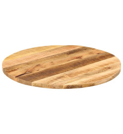 Dessus de table Ø 90x2,5 cm rond bois massif de manguier brut