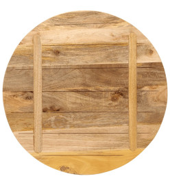 Dessus de table Ø 90x2,5 cm rond bois massif de manguier brut