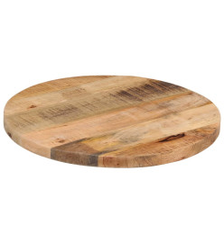 Dessus de table Ø 60x3,8 cm rond bois massif de manguier brut