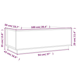 Table basse 100x50x35 cm Bois massif de pin