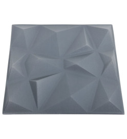 Panneaux muraux 3D 12 pcs 50x50 cm Gris diamant 3 m²