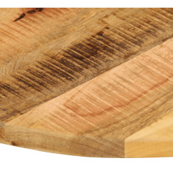 Dessus de table Ø 90x3,8 cm rond bois massif de manguier brut