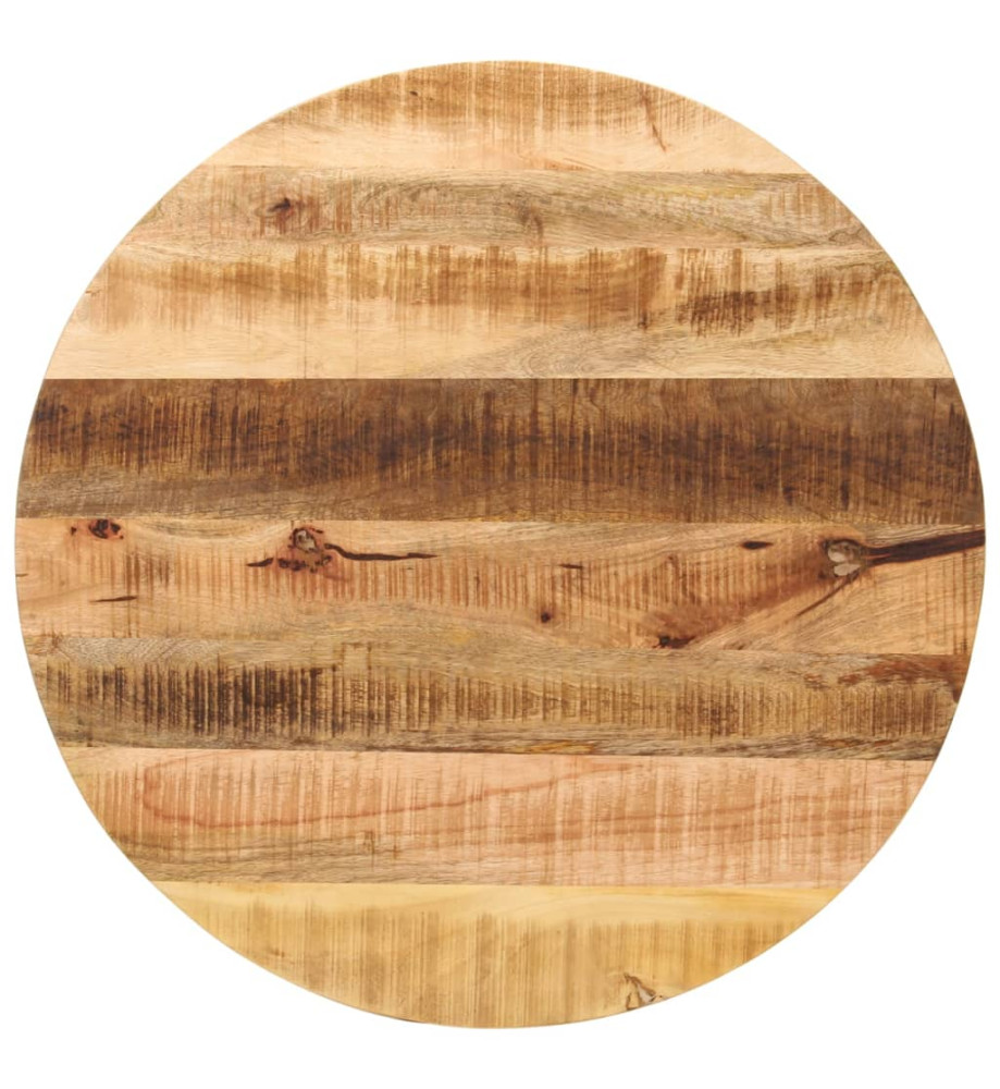 Dessus de table Ø 80x3,8 cm rond bois massif de manguier brut