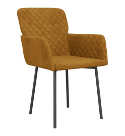 Chaises à manger lot de 2 Marron Velours