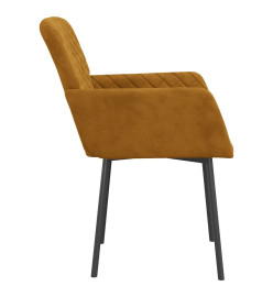 Chaises à manger lot de 2 Marron Velours