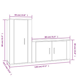 Ensemble de meubles TV 2 pcs Chêne marron Bois d'ingénierie