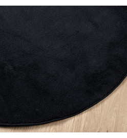 Tapis OVIEDO à poils courts noir Ø 160 cm