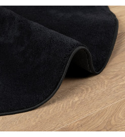 Tapis OVIEDO à poils courts noir Ø 160 cm